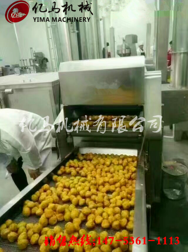 油豆皮卷油炸流水线 虎皮鸡爪自动出料油炸锅 不锈钢葱段油炸机