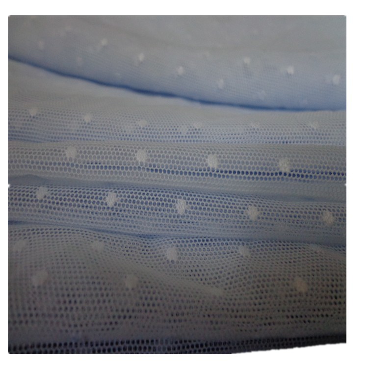 厂家批发锦氨蕾丝锦花面料女装内衣点点网布时装布料