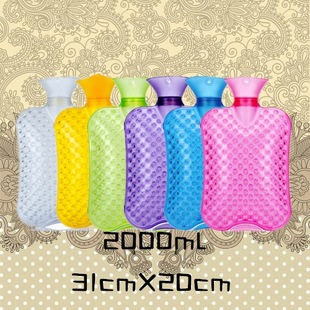 Factory direct PVC hot water bag transparent warm water bag massage hand warmer explosion-proof thick massage health care 2000ml