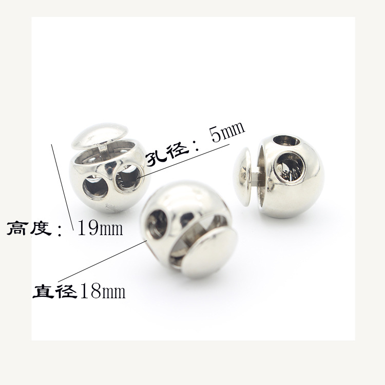 锌合金双孔圆形弹簧羽绒服吊钟绳扣子卡绳止绳扣配件调节扣金属
