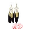 Retro ethnic earrings with tassels, European style, ethnic style