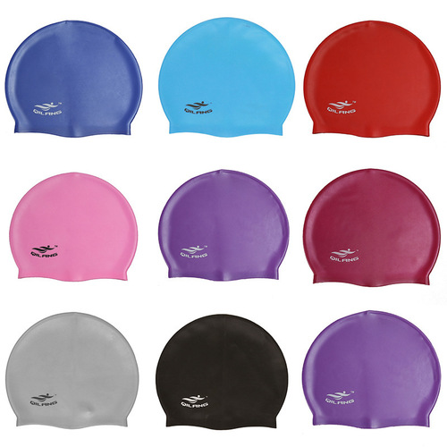 2018 new color swimming cap for adults men and women enlarged silicone cap
