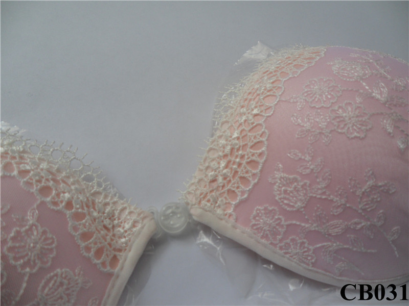 女士內衣刺繡文胸蕾絲面胸貼矽膠胸罩EmbroideryInvisible Bra