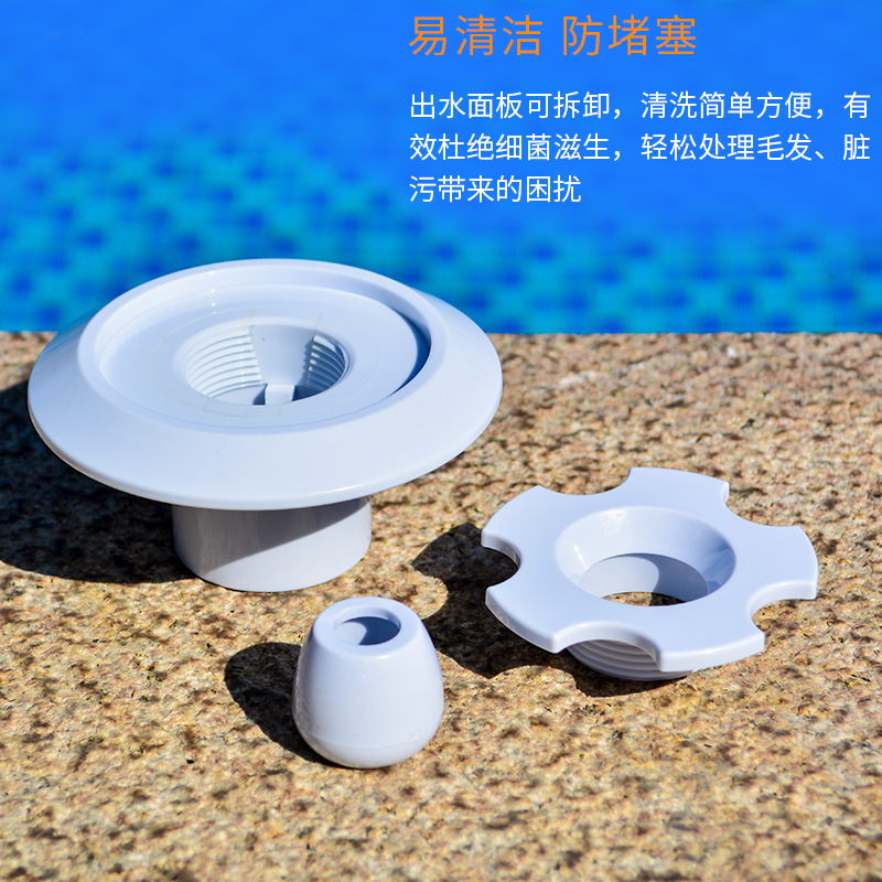 Comercio exterior Exportación película de plástico piscina entrada de agua boquilla de masaje piscina salida de agua película de plástico piscina entrada de agua