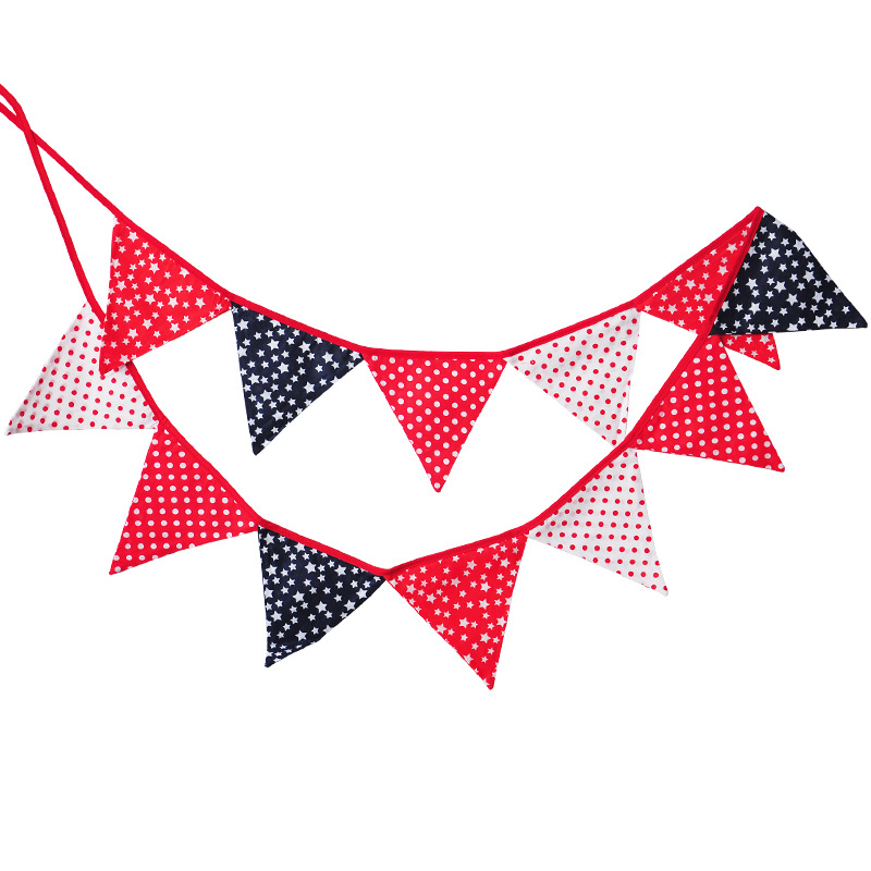 棉布三角旗 布艺小旗子 挂条旗装饰旗 婚庆拍摄道具场地布置