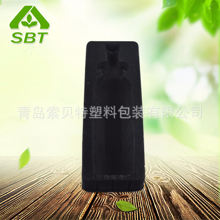ps植绒黑色红酒植绒托盘一瓶装 吸塑托盘 各种规格材质 可定制