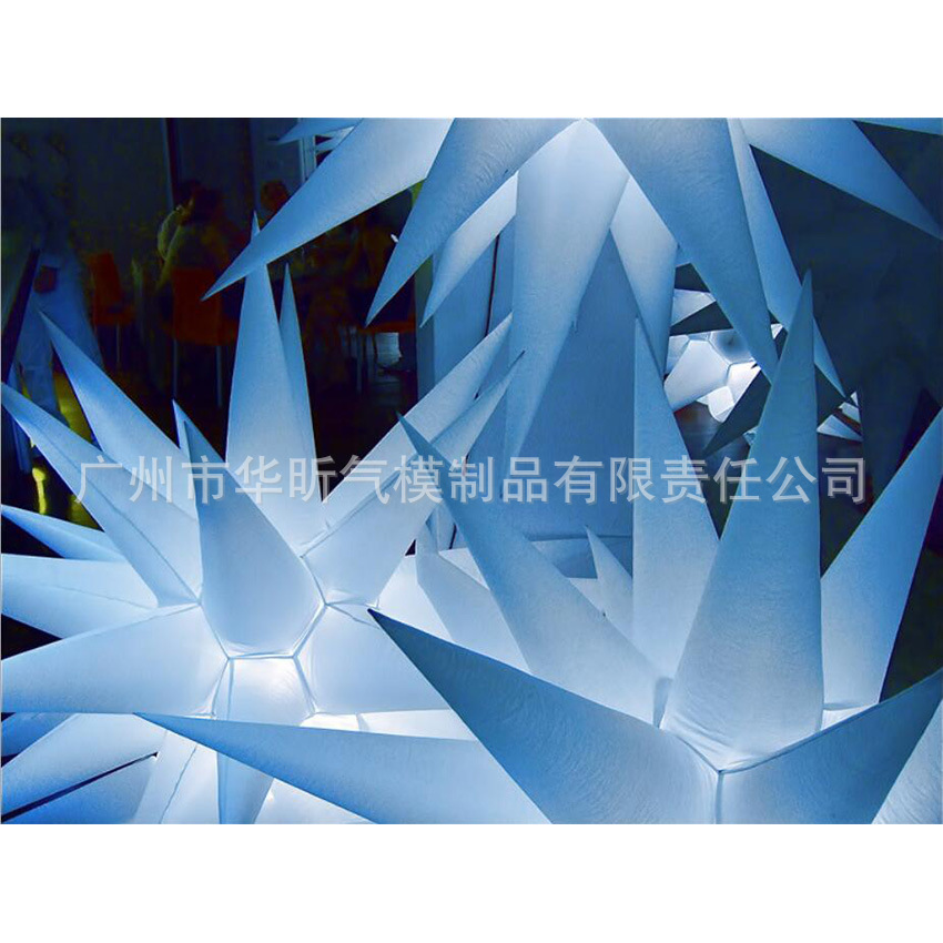 厂家新款充气灯光气模发光星星气球灯 派对装饰花朵LED灯夜店酒吧