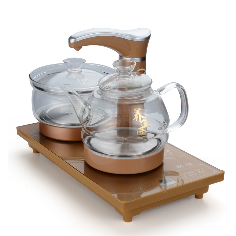 全自動旋轉上水加水智能燒水壺茶具電熱泡茶爐玻璃養生壺三合壹套