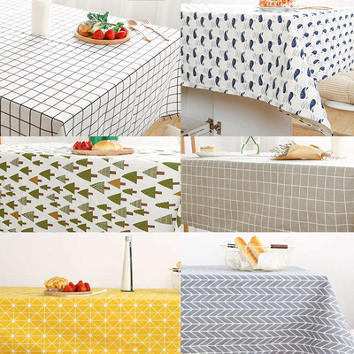 customized Cotton and hemp tablecloth Simplicity Fabric art Like a breath of fresh air lattice desk tea table table Modern simplicity household rectangle