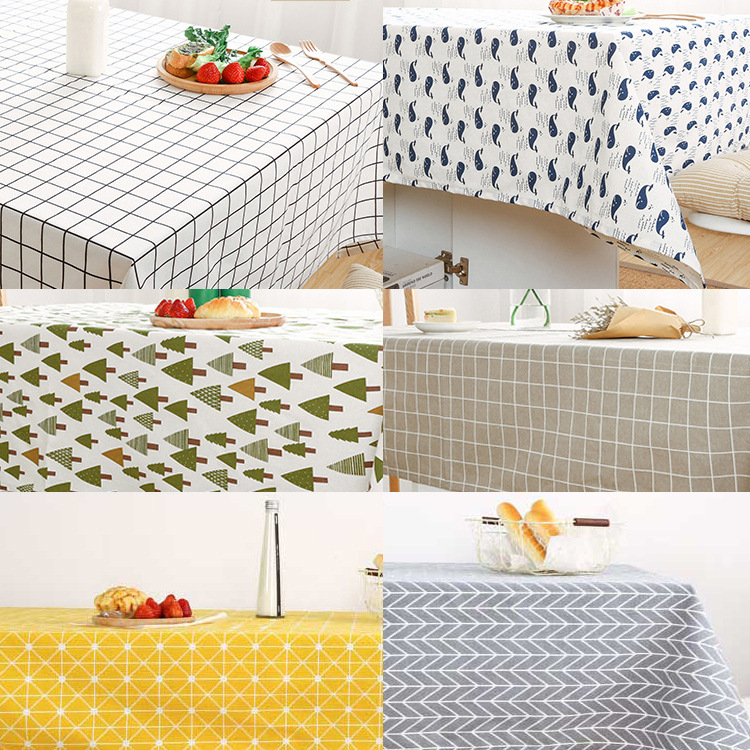 customized Cotton and hemp tablecloth Simplicity Fabric art Like a breath of fresh air lattice desk tea table table Modern simplicity household rectangle
