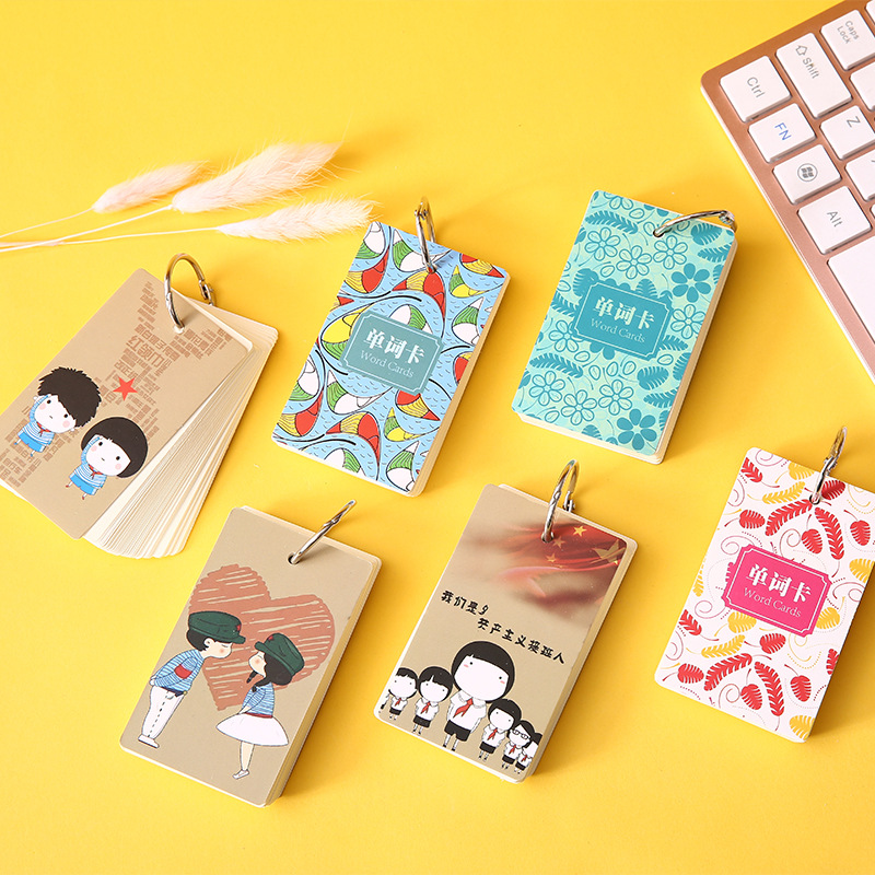 学生创意迷你英语单词本卡通随身铁圈活页记事留言本卡通空白本子