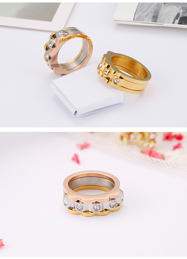 New Jewelry European And American Simple Fashion Gear Palm Titanium Steel Ring Stainless Steel Jewelry display picture 5