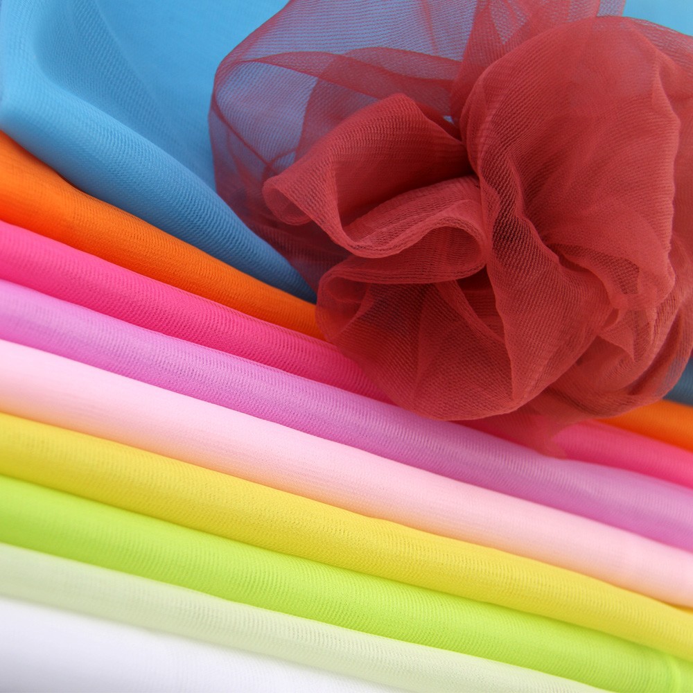 全涤20D6A舞蹈裙网纱布料  春装网纱裙平布面料 现货网布