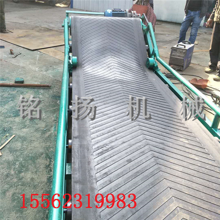 矿用爬坡上料机 电商分拣线快递流水线 蔬菜挡板皮带输送机