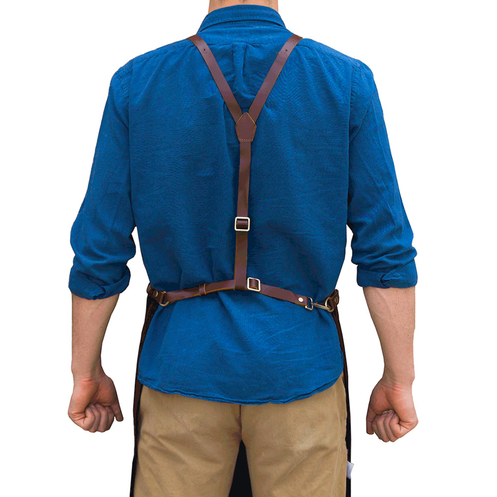 專業(yè)理發(fā)帆布工作圍裙圍裙真皮頸帶和腰帶可定制LOGO