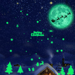 30cm moonlight blessing, luminous deer car, Santa Claus, pine tree Christmas luminous combination fluorescent stickers