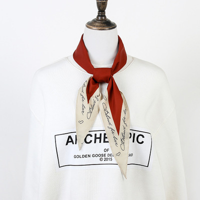 the republic of korea chic Diamond decorate Silk scarf Fashionable Sharp Versatile Scarf Versatile Occupation scarf wholesale