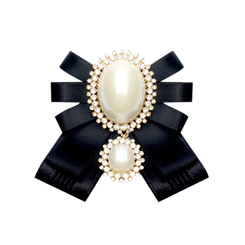 Alloy, Ribbon Material Elegant Pin Bow Knot Alloy Ribbon Plating Inlay Artificial Pearls Artificial Diamond Women's Brooches