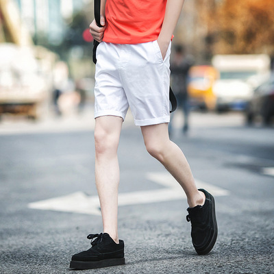 2018夏季新款纯色休闲短裤男士运动五分裤青年沙滩裤男 一件代发|ms