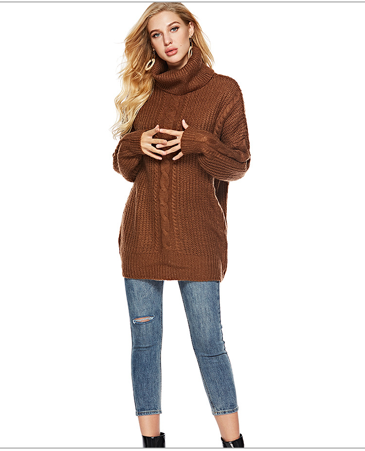 mid-length high neck mohair knitted sweater NSYH22107