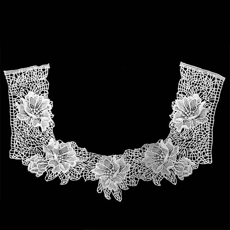 水溶蕾丝衣领 牛奶丝刺绣胸花 立体镂空绣花领花 DIY花边辅料
