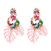 Juran new flower earrings European and American hot -selling alloy oil ear jewelry cross -border e -commerce accessories 8 color 50916