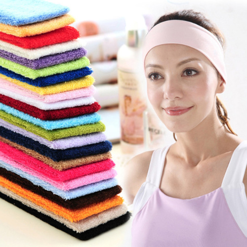 2pcs Aerobics yoga headband for women girls Candy color headband Towel material sports headband sweat-absorbent sports headband