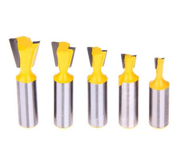 速卖通亚马逊1/2柄 雕刻机燕尾铣刀 5支组合燕尾刀 黄色