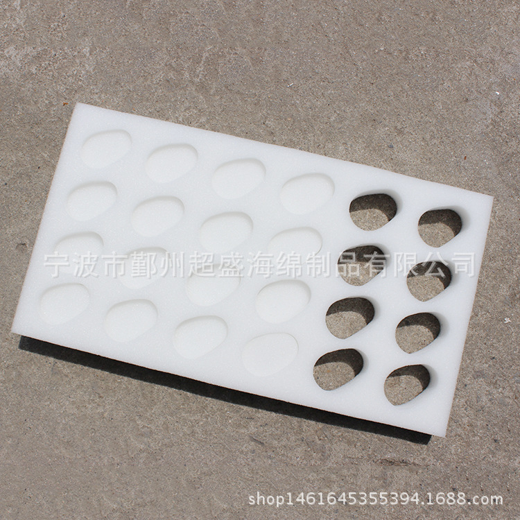 生 产减震琵琶海绵包装盒 海绵白色水果运输透气海绵内衬