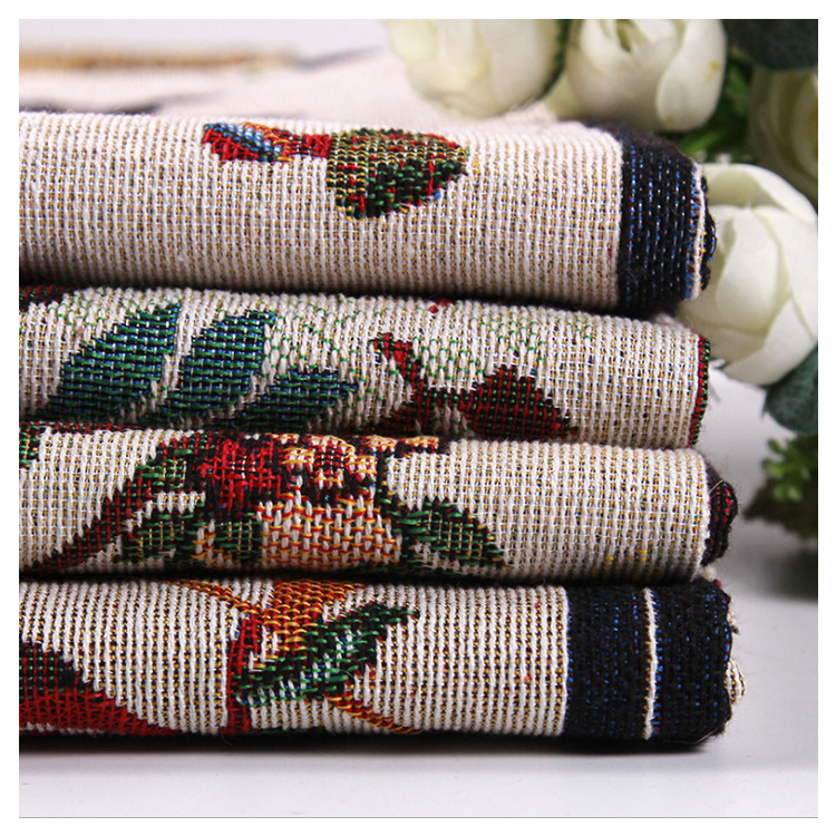 厂家直销 10s新款定位提花面料 棉麻家居沙发靠枕布料 现货供应