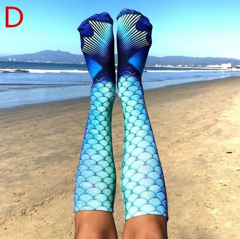 Mermaid tail knee high socks