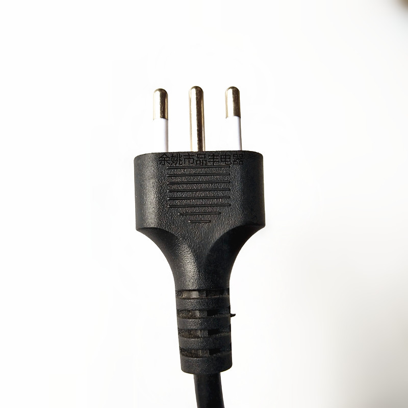 巴西插头电源线  4.8插针灯头开关线 三芯插头