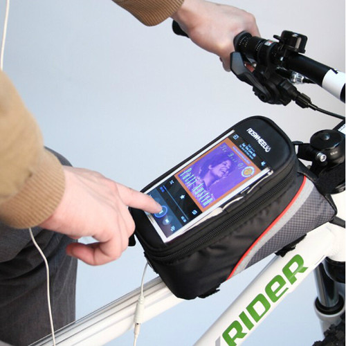 ROSWHEEL mountain bike bag front beam bag polyester top tube bag cycling touch screen mobile phone bag wholesale