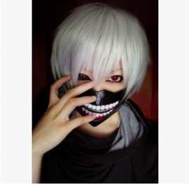抢现货cos发型东京食尸鬼 东京喰种 金木研 银色短发cosplay假发