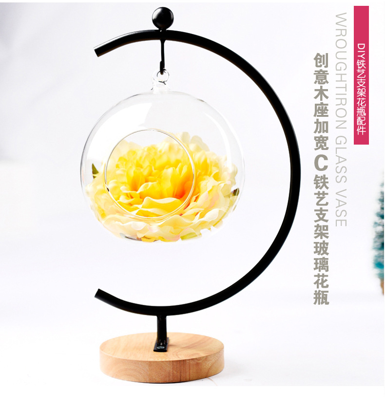 Creativo de estilo europeo doble colgante cristal florero hidropónico flor Ware moda accesorios para el hogar artesanía ventas directas de la fábrica