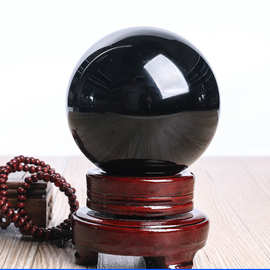 原野水晶 原矿黑曜石球水晶球 摆件 水晶球20cm
