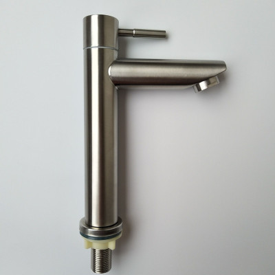 厂家直销304不锈钢面盆单冷水龙头 卫生间浴室洗脸盆洗手高矮龙头|ms