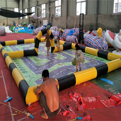 儿童电动消防车炫酷摩托碰碰车广场游乐设备极速飞艇充气赛道批发