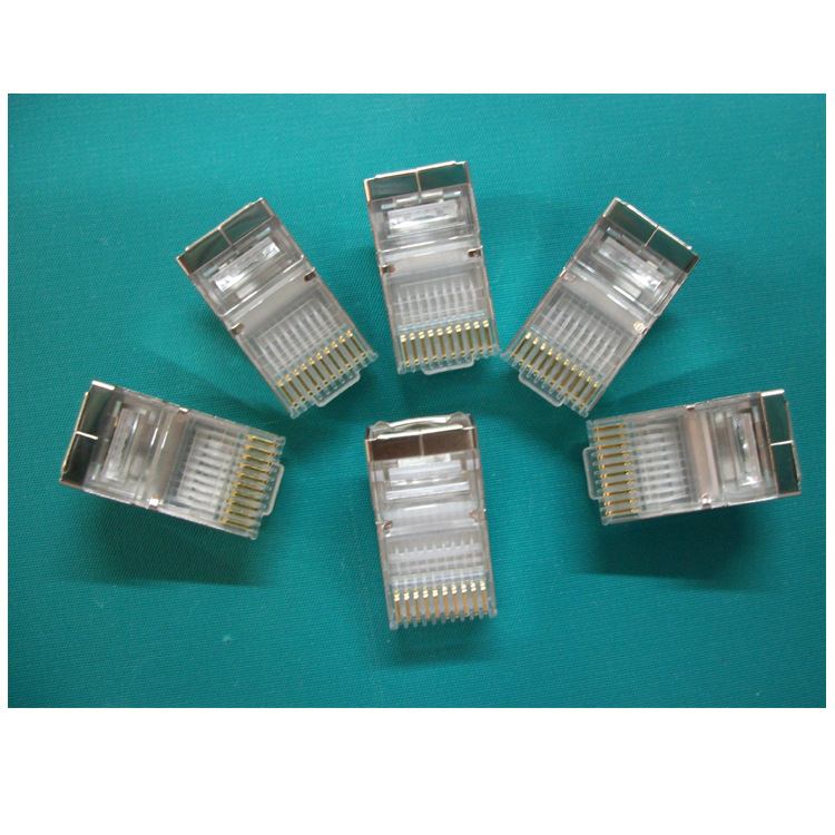 厂家现货供应RJ45超六类屏蔽水晶头 网络接口 量大优先