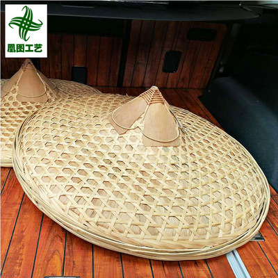 厂家批发熊猫斗笠帽子 舞蹈斗笠 农庄装修节目表演使用 编织草帽|ru