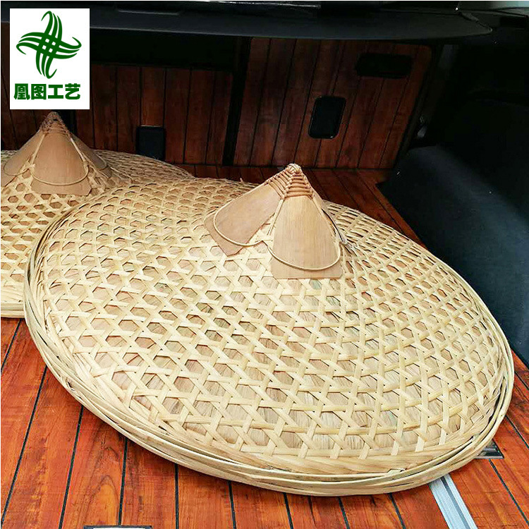 厂家批发熊猫斗笠帽子 舞蹈斗笠 农庄装修节目表演使用 编织草帽|ru