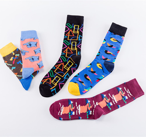 Cross-border autumn and winter new fashion socks street skateboard socks casual colorful finger socks wholesale
