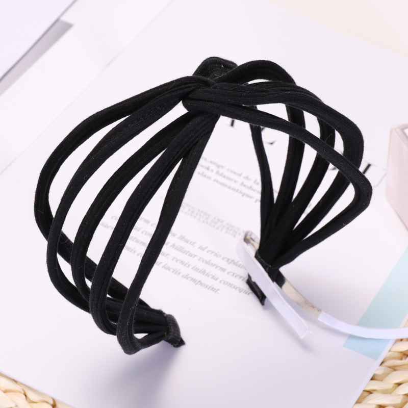 Hairband Simple Wild Knitted Pinstripe Cross Headband display picture 8