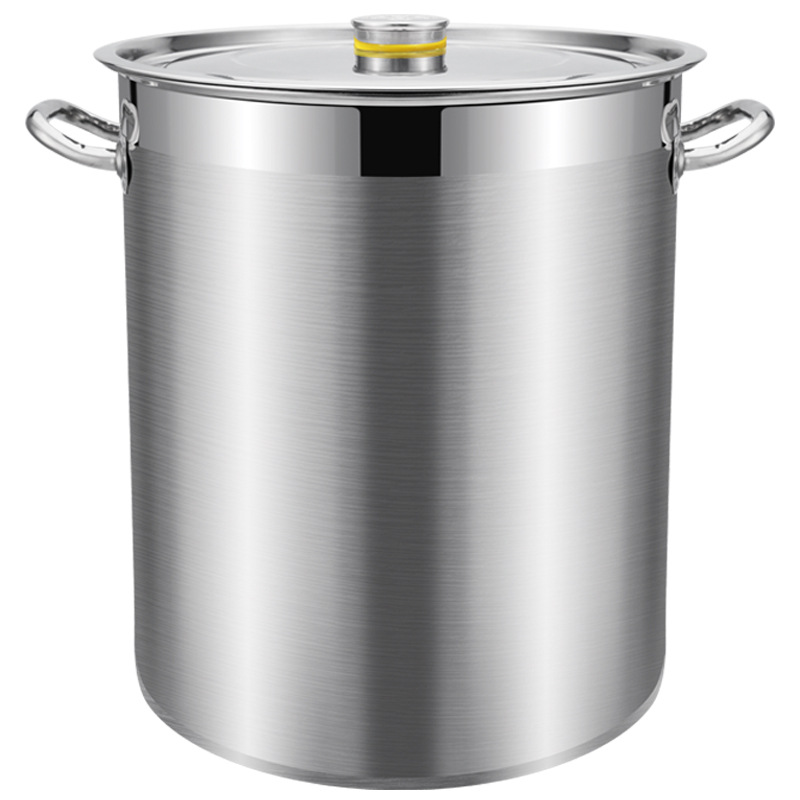 源头厂家304不锈钢桶带盖商用汤桶圆桶水桶卤桶油桶米桶汤锅|ru