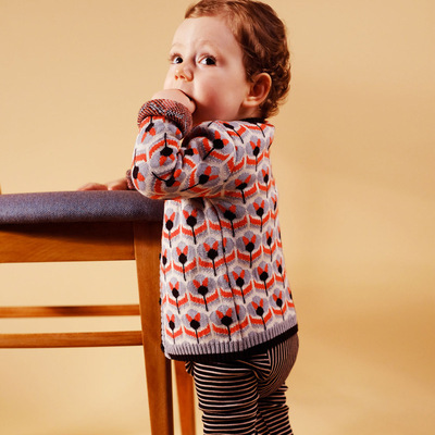 ins童装wolf男女儿童开衫毛衣小童宝宝V领针织衫婴儿毛衣外套秋冬|ru