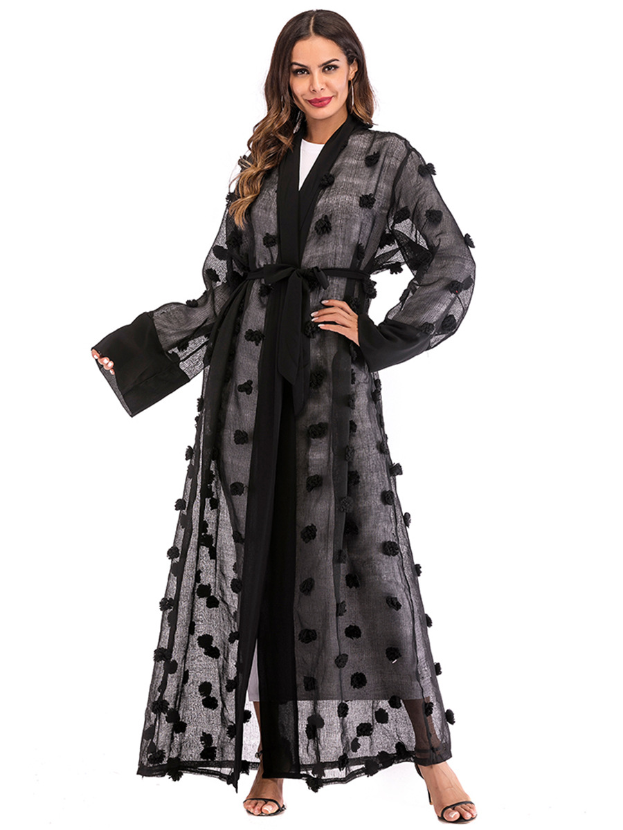 Title 22, Kadınlar için 3D Çiçek Örgü Gevşek Dantel Uzun ...