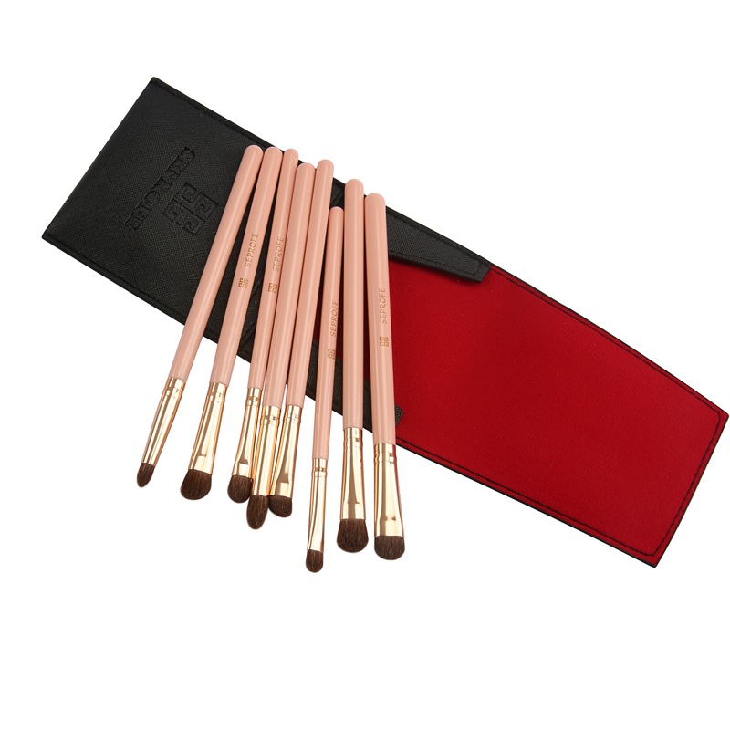 Horsehair Wooden Handle Makeup Brushes 1 Set display picture 3