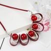 PUP leather necklace ladies ball pearl pendant pop -up cross -border accessories new product popular jewelry