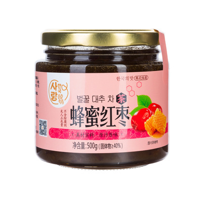 厂家直销韩情蜂蜜红枣茶500g/罐韩国风味蜂蜜水果茶果酱冲饮饮品|ms