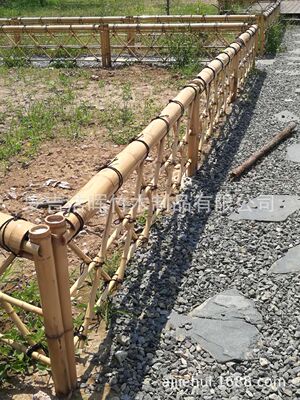 户外竹网格栅栏 花园装饰围栏菜园田园护栏乡村竹篱笆 室内景观|ms
